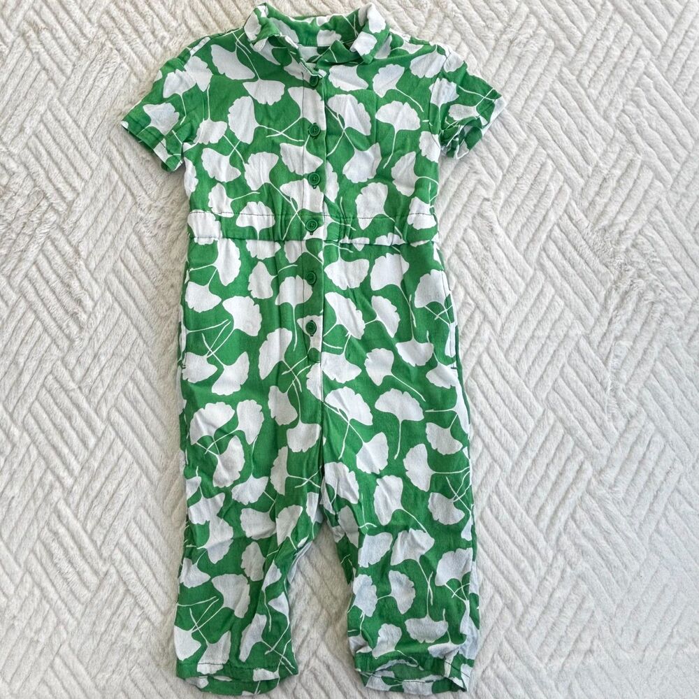 Diane Von Furstenberg DVF Target Toddler Ginkgo Jumpsuit Size 3T Green White